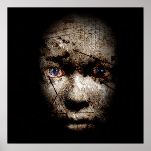 Poster Visage humain effrayant