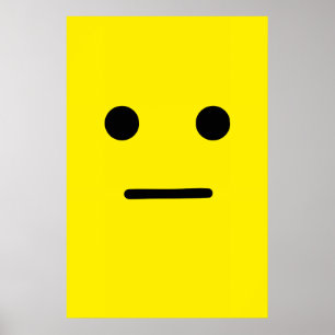 Poster Visage jaune calme simple