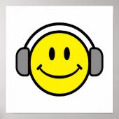 Poster visage mignon avec écouteurs (Devant)