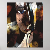 Poster Visage moderne contemporain d'art Abstrait (Devant)