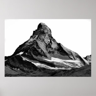 Poster Visage noir et blanc de nord de Matterhorn