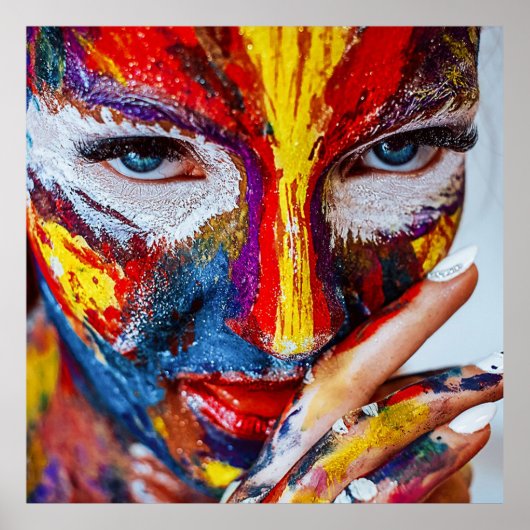 Poster Visage peint (Devant)