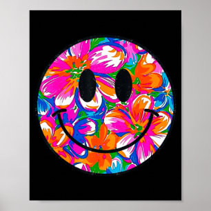 Poster Visage sourire mignon floral design tendance été h