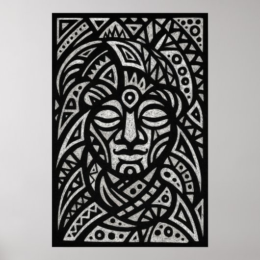 Poster Visage tribal (Devant)