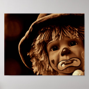 Poster Visage triste de poupée de clown