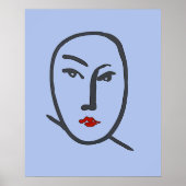 Poster Visages bleus Abstraits (Devant)