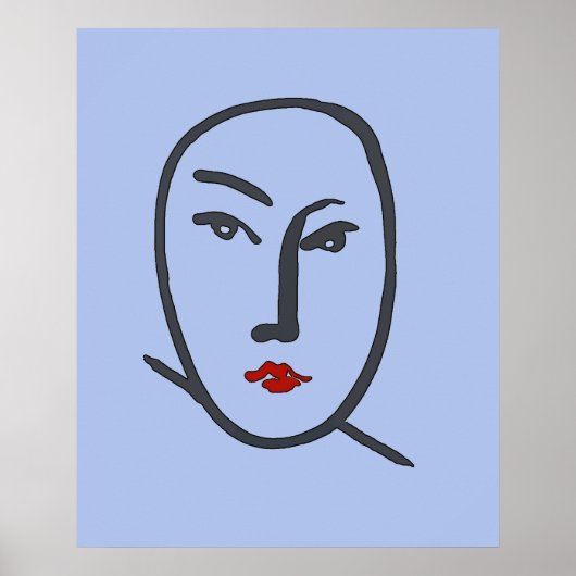 Poster Visages bleus Abstraits (Devant)