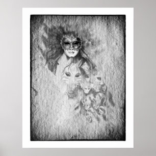 Poster Visages cachés et au-delà Masque /Venise