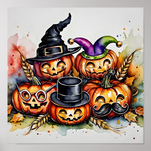 Poster Visages Citrouilles stupides (Devant)