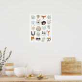Poster Visages conviviaux | Portraits d'animaux mignons (Cuisine)