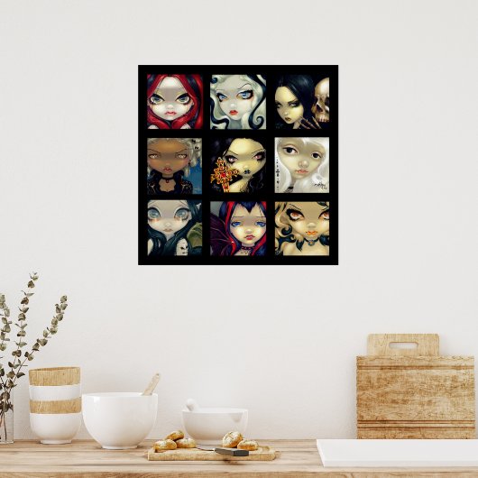 Poster Visages de Faery Vampires #1 ART IMPRIMER fée goth (Cuisine)