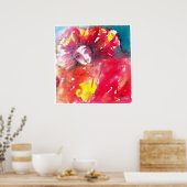 POSTER VISAGES DE MASQUÉRADE VÉNÉTIENNE - MASQUE EN ROUGE (Cuisine)