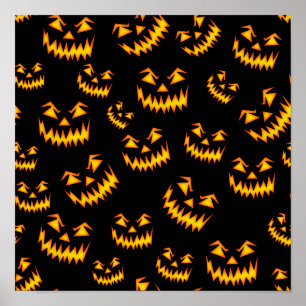 Poster Visages effrayants d'Halloween
