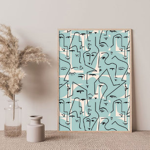 Poster Visages minimalistes Abstraits géométriques