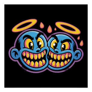 Poster Visages souriants.