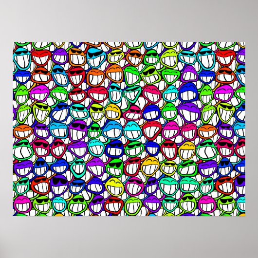 Poster Visages souriants cool (Devant)