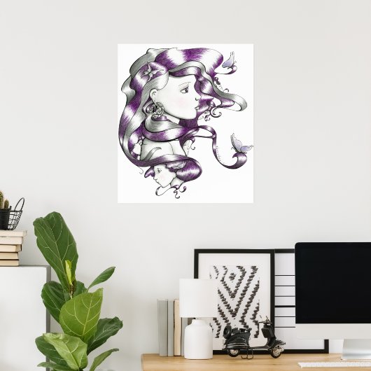 Poster visages violets (Bureau à domicile)