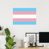 Poster Visibilité du drapeau de fierté transgenre de Slip (Bureau à domicile)