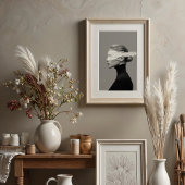 Poster Vision Abstraite : Portrait de peinture monochrome