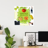 Poster Vision Board pour une santé parfaite (Bureau à domicile)