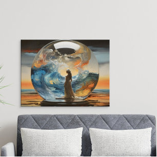 Poster Vision contemporaine Femme moderne dans une balle 