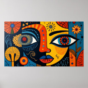 Poster Vision cosmique : Yeux abstraits de l'univers
