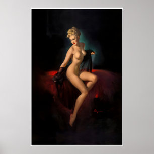 Poster Vision de Beauté Style Vintage Fille Pin-Up Elvgre