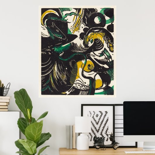 Poster Vision d'expression de Franz Marc - Genèse (Bureau à domicile)