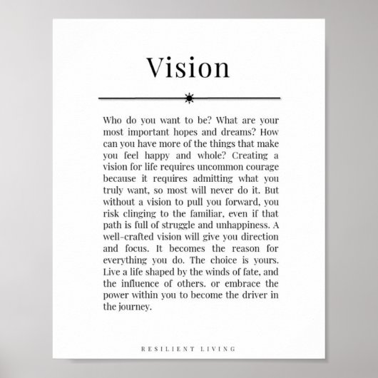 Poster VISION Objectifs de vie Inspiration (Devant)