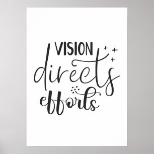 Poster Vision Oriente Les Efforts - Succès Motivation De
