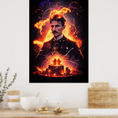 Poster Visionnaire électrique : La foudre de Nikola Tesla (Cuisine)