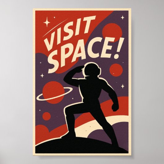 Poster Visit Space Retro (Devant)