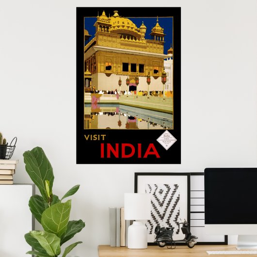 Poster Visite de l'Inde (Bureau à domicile)