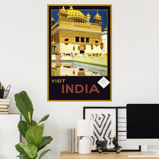 Poster Visite de l'Inde (Bureau à domicile)