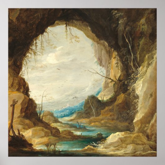 Poster Visite d'une Grotto - David Teniers Art (Devant)