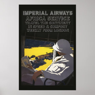 Poster Visite impériale aérienne en Afrique des années 19