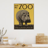 Poster Visite vintage Du Zoo Philadelphie (Cuisine)