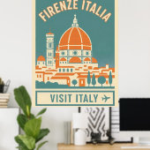Poster Visite Vintage Florence Italie (Bureau à domicile)