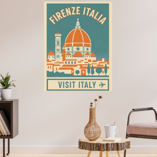 Poster Visite Vintage Florence Italie (Salon 3)
