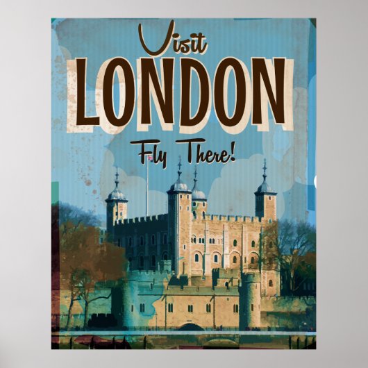 Poster Visite Vintage Londres - Voler là-bas (Devant)