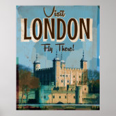 Poster Visite vintage Londres - Vols (Devant)