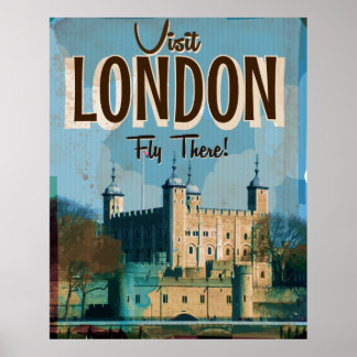 Poster Visite vintage Londres - Vols