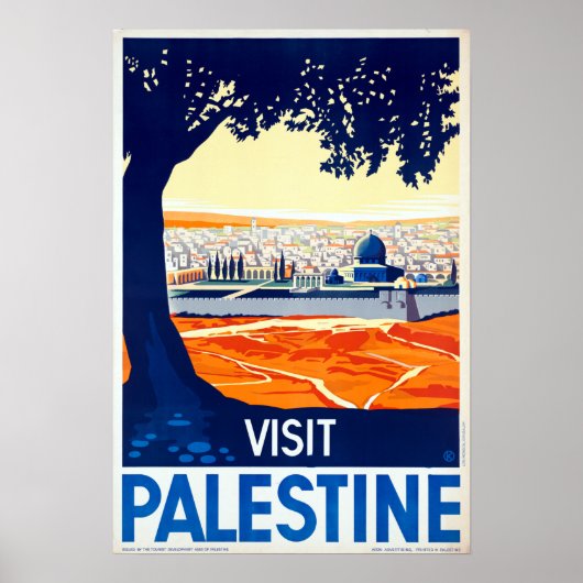 Poster Visite vintage Palestine Travel (Devant)