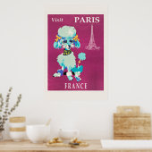 Poster Visite vintage Paris (Poodle français) (Cuisine)