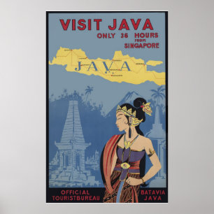 Poster Visiter Java Seulement 36 heures de Singapour