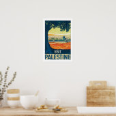 Poster Visiter la Palestine avec frontière blanche (Cuisine)