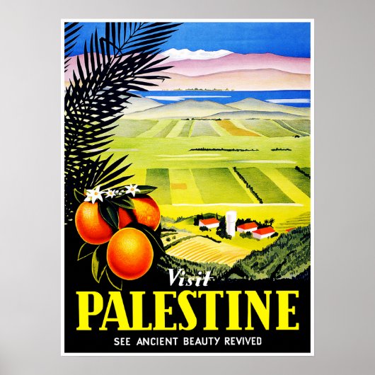 Poster Visiter la Palestine ~ Voir la beauté ancienne res (Devant)