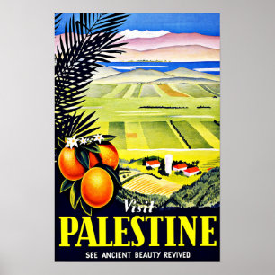 Poster Visiter le Vintage voyage palestinien