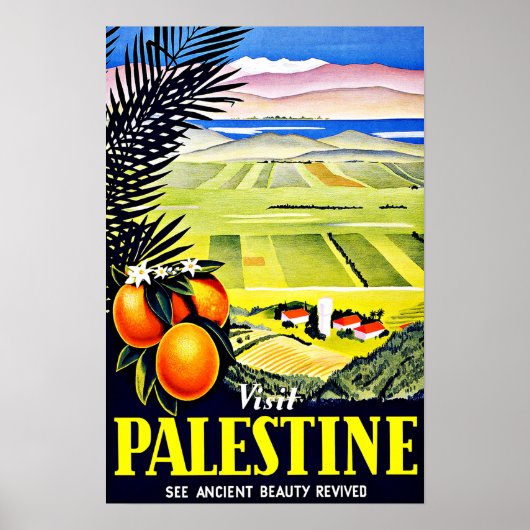 Poster Visiter le Vintage voyage palestinien (Devant)