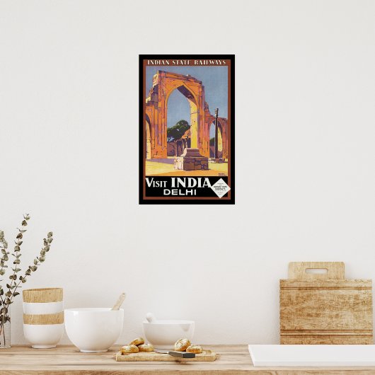 Poster Visiter l'Inde - Delhi (Cuisine)